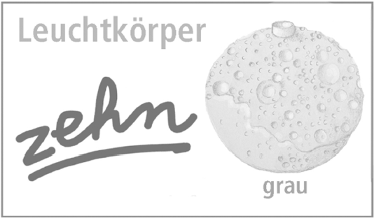 Leuchtkörper "zehn" - Mond grau